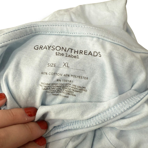 NEW Grayson Threads Light Blue Graphic Tee Size XL Italian Pasta Club Shirt - Picture 7 of 7